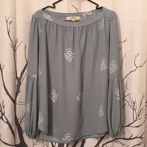 Floral Pattern Balloon Sleeve Loft blouse